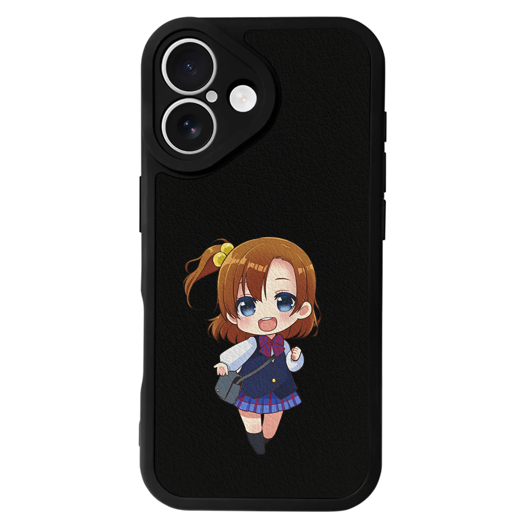 Love Live! グッズ,高坂穂乃果 - IPhone 16シリーズ対応 ・ シリコンスマホケース ・ レザー調 ・ 高精度フィット ・ 耐衝撃 ・ ワイヤレス充電対応 ・ 精密カット